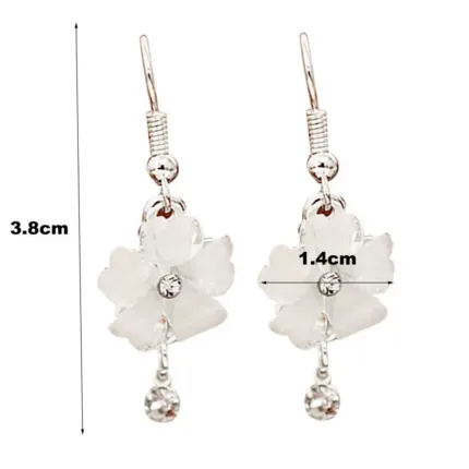 Drop Earrings Fashion Rhinestone Flower Petals Ear Dangle Three Colors Ear Dangle